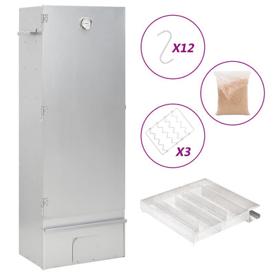 Ahumador BBQ Vidaxl con generador de humo frío en acero galvanizado