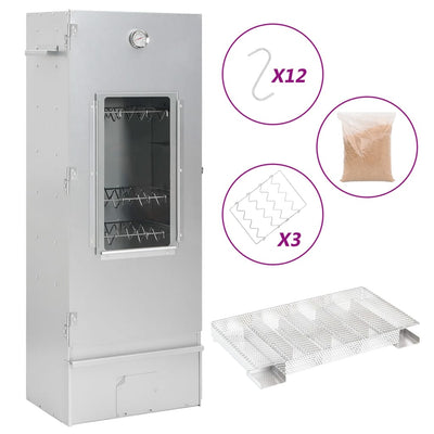 Ahumador BBQ Vidaxl con generador de humo frío en acero galvanizado