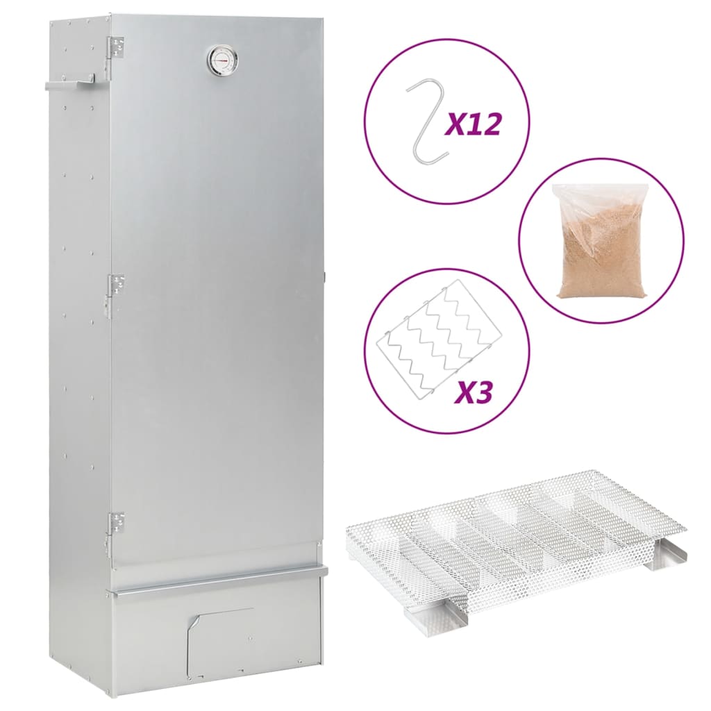 Affumicatore BBQ Vidaxl con generatore di fumo freddo in acciaio zincato