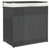 Vidaxl Lavaundry Basket con 2 scomparti 53x35x57 cm poli rattan grigio