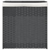 Vidaxl Lavaundry Basket con 2 scomparti 53x35x57 cm poli rattan grigio
