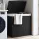 Vidaxl Lavandry Basket con 2 scomparti 53x35x57 cm poli rattan nero
