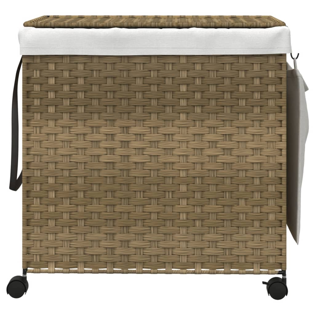 VidaXL Wasmand op wielen 60x35x60,5 cm rattan