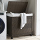 Vidaxl Basket lavanderia su ruote 60x35x60,5 cm rattan marrone scuro