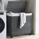 Vidaxl Laundry Basket on Wheels 60x35x60.5 cm Rattan Grey