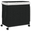 Vidaxl Basket lavanderia su ruote 60x35x60,5 cm rattan nero
