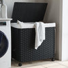 Vidaxl Basket lavanderia su ruote 60x35x60,5 cm rattan nero