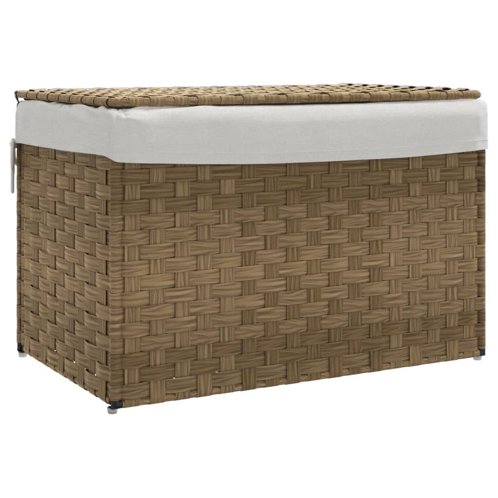 Cesta de lavandería Vidaxl con tapa de 55.5x35x34 cm de poly rattan