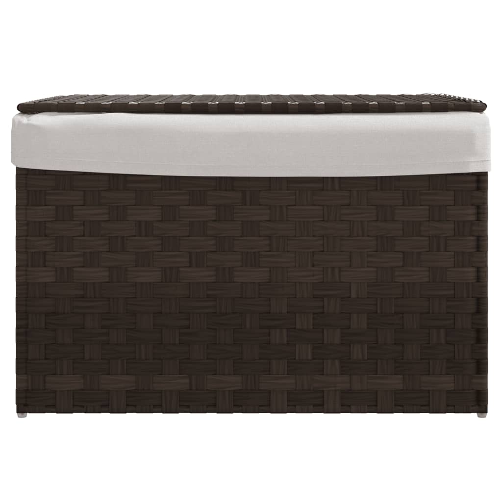 Vidaxl Laundry Ceste con coperchio 55.5x35x34 cm Poly Rattan Brown scuro