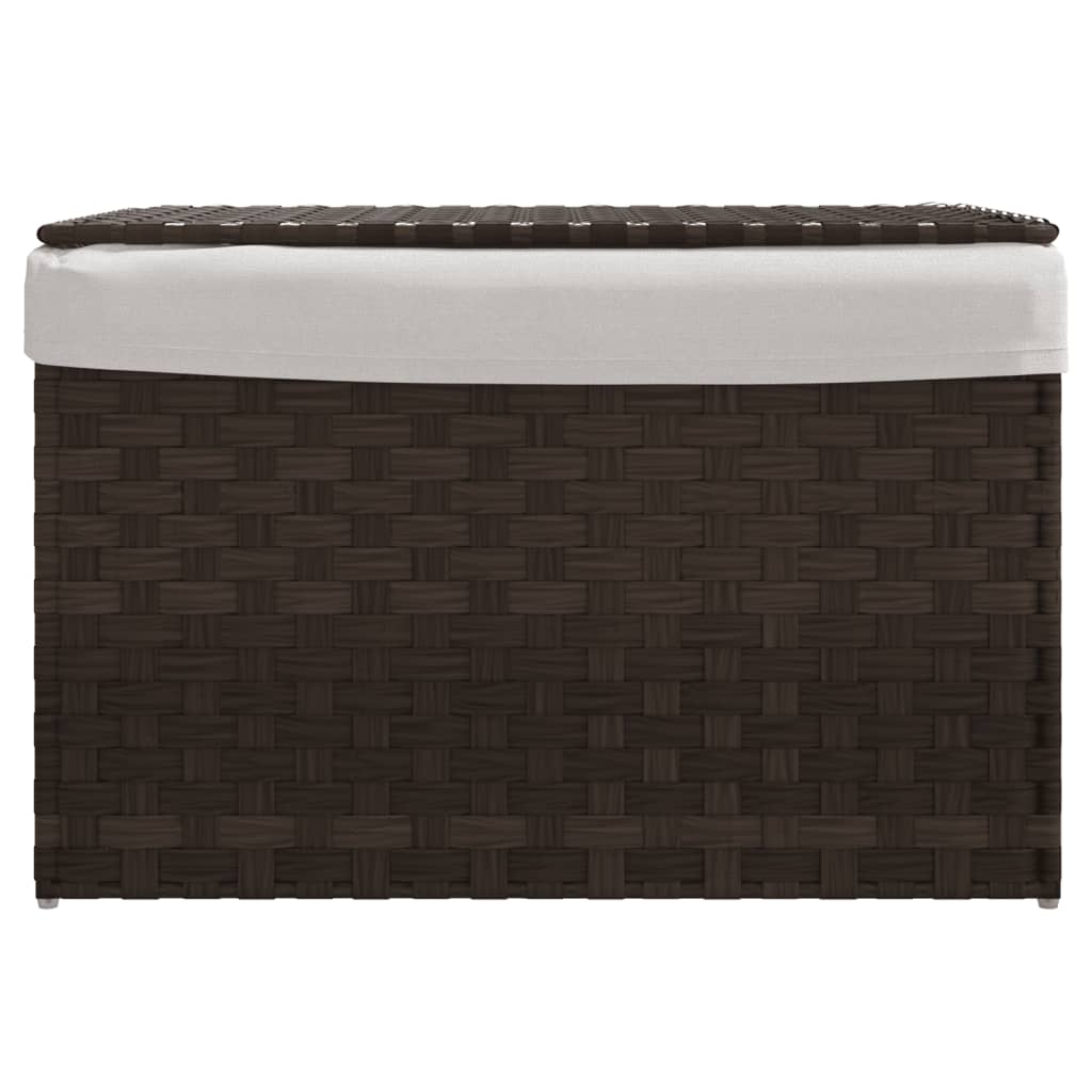 Vidaxl Lavandry Basket con coperchio 55.5x35x34 cm Poly Rattan Brown scuro