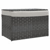 Cesta de lavandería Vidaxl con tapa de 55.5x35x34 cm Poly Rattan Gris