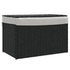 Vidaxl Laundry Ceste con coperchio 55.5x35x34 cm Poly Rattan Black