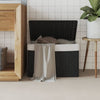 Vidaxl Laundry Ceste con coperchio 55.5x35x34 cm Poly Rattan Black
