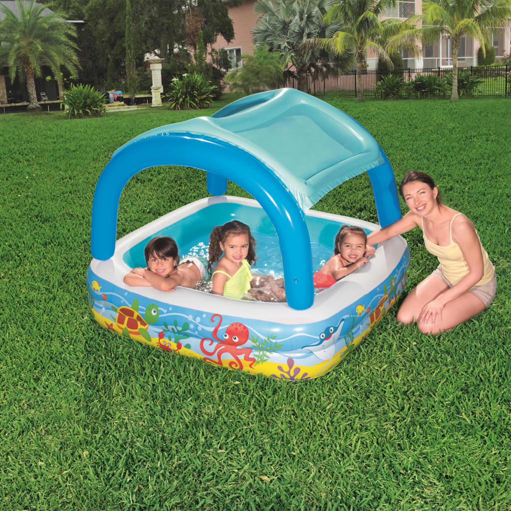 Bestway Play Natumming Pool con techo 140x140x114 cm azul 52192