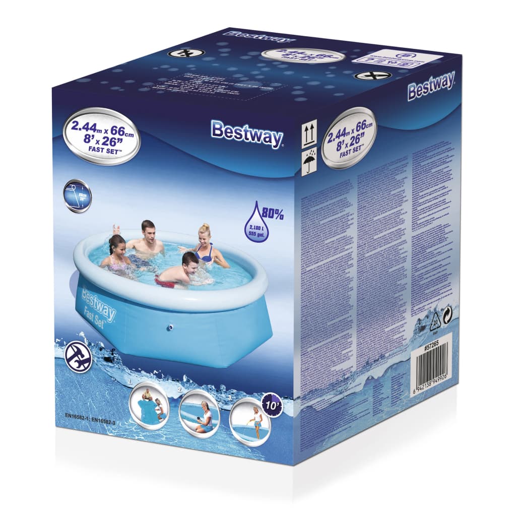 Bestway set veloce piscina gonfiabile intorno a 244x66 cm