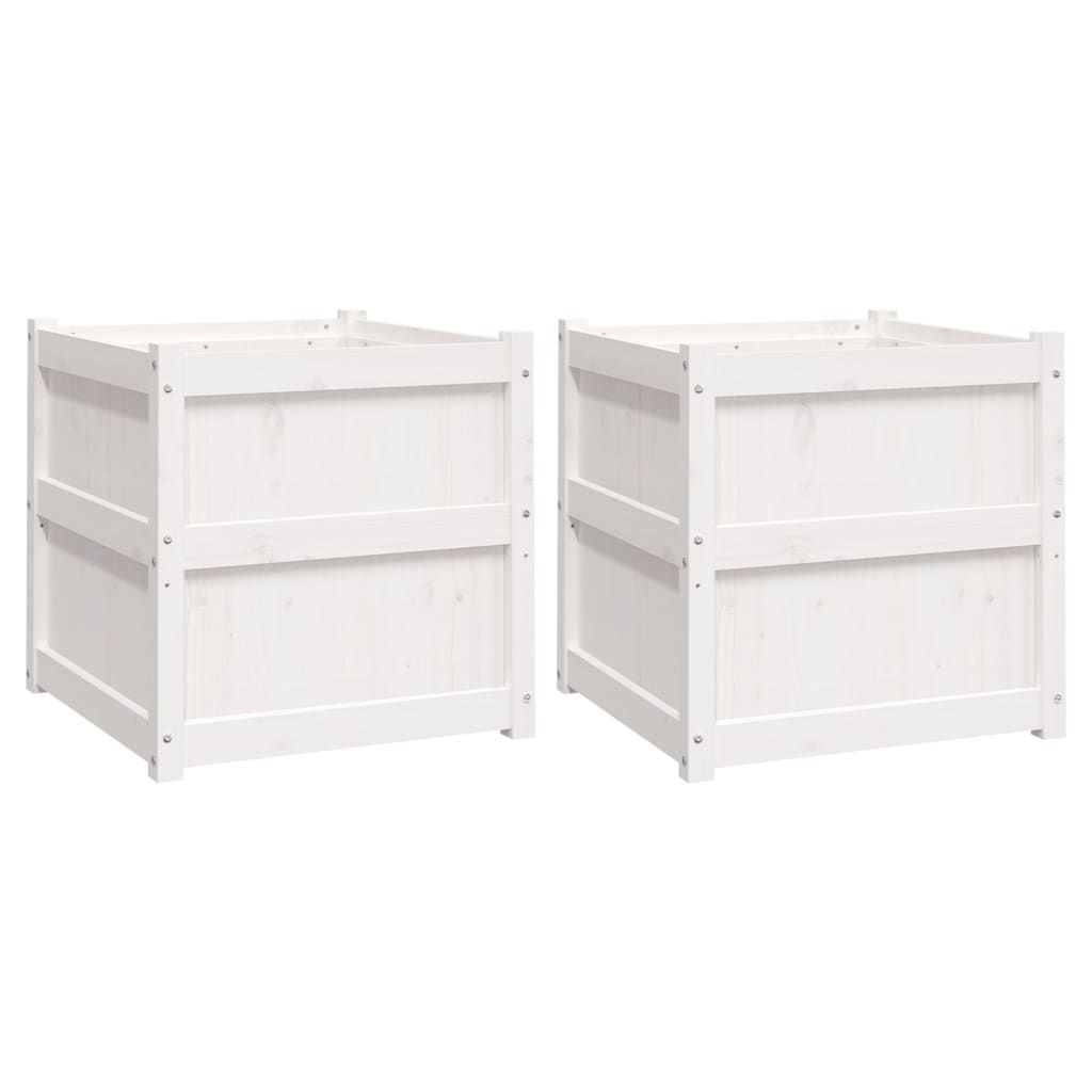 Vidaxl Fioterrs 2 PC CM Solid Pine White