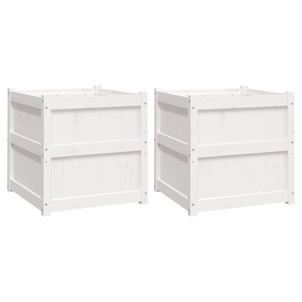 Vidaxl Fioterrs 2 PC CM Solid Pine White