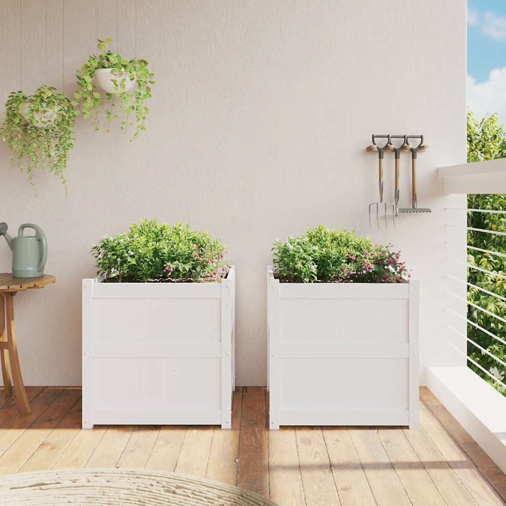 Vidaxl Fioterrs 2 PC CM Solid Pine White