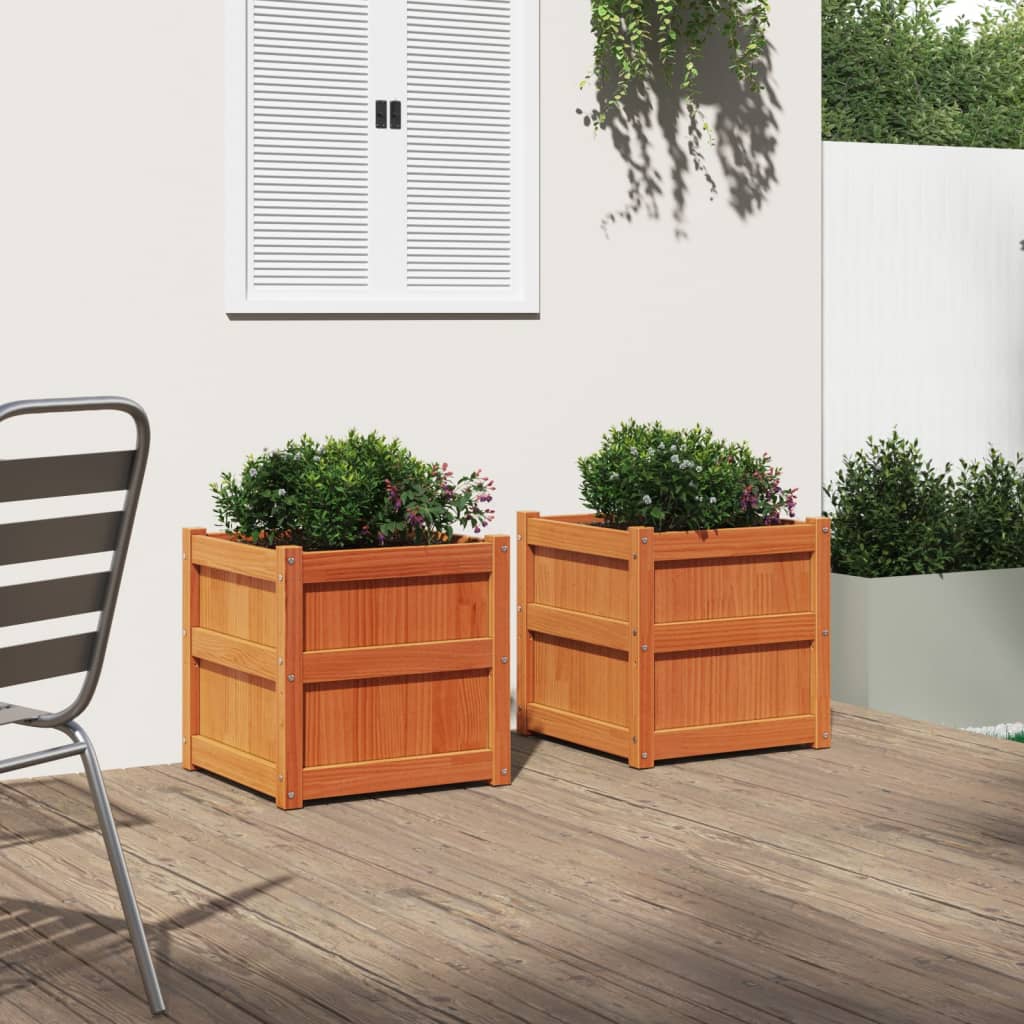 Vidaxl Plantadores 2 PC CM Pino Solid Pine Brown