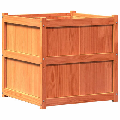 Vidaxl Planning Box 70x70x70 cm de pino sólido marrón