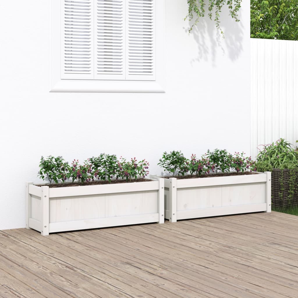 Vidaxl Fioterrs 2 PC CM Solid Pine White