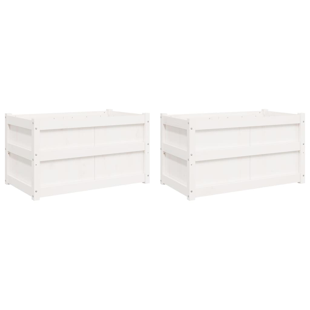 Vidaxl Fioterrs 2 PC CM Solid Pine White