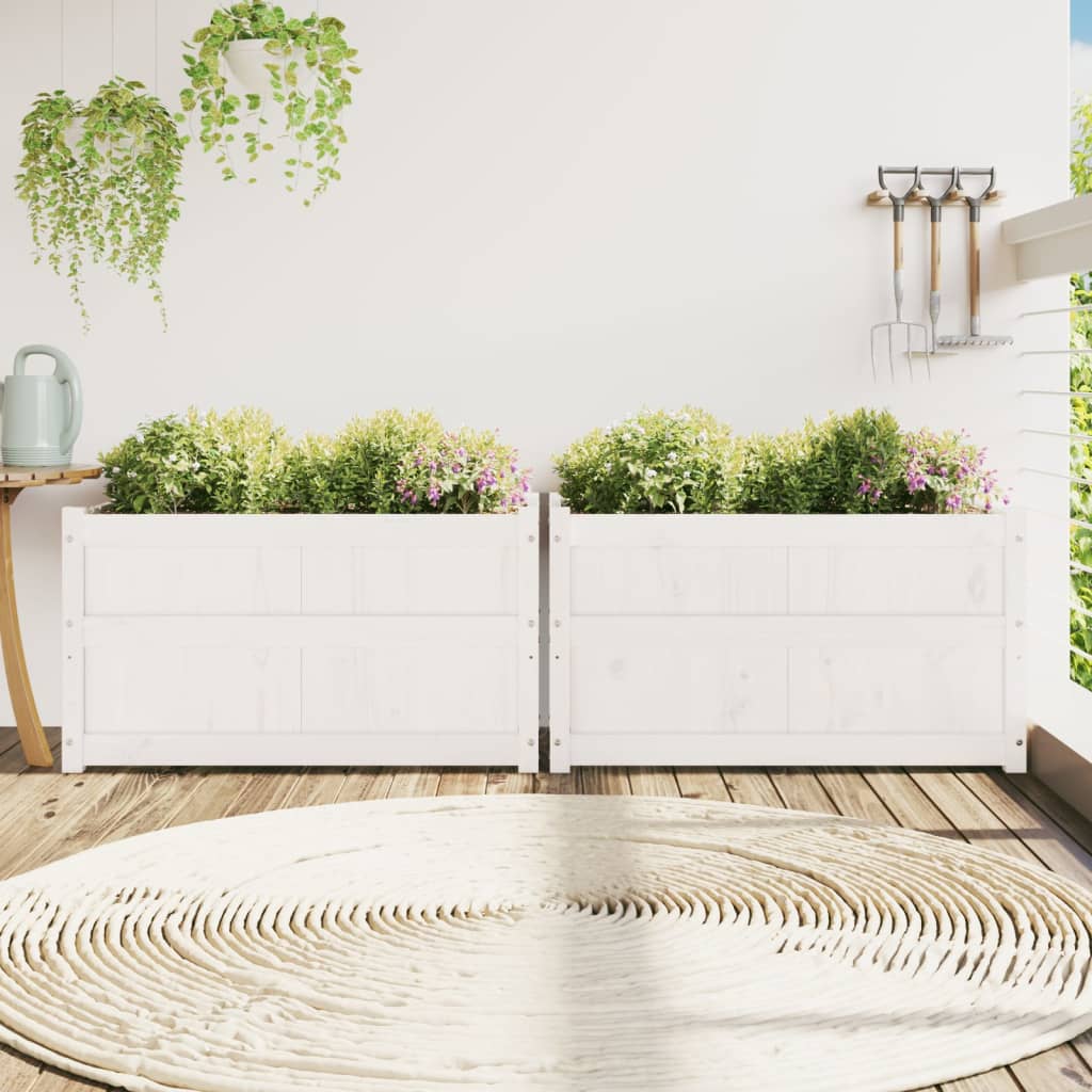 Vidaxl Fioterrs 2 PC CM Solid Pine White