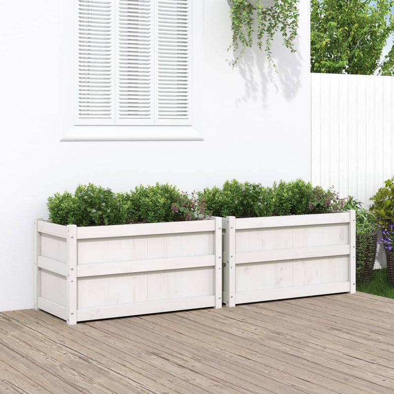 Vidaxl Fioterrs 2 PC CM Solid Pine White