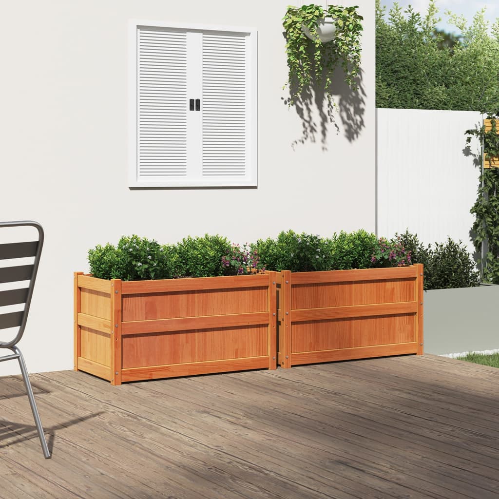 Vidaxl Fioterrs 2 PC CM Solid Pine Wash Brown