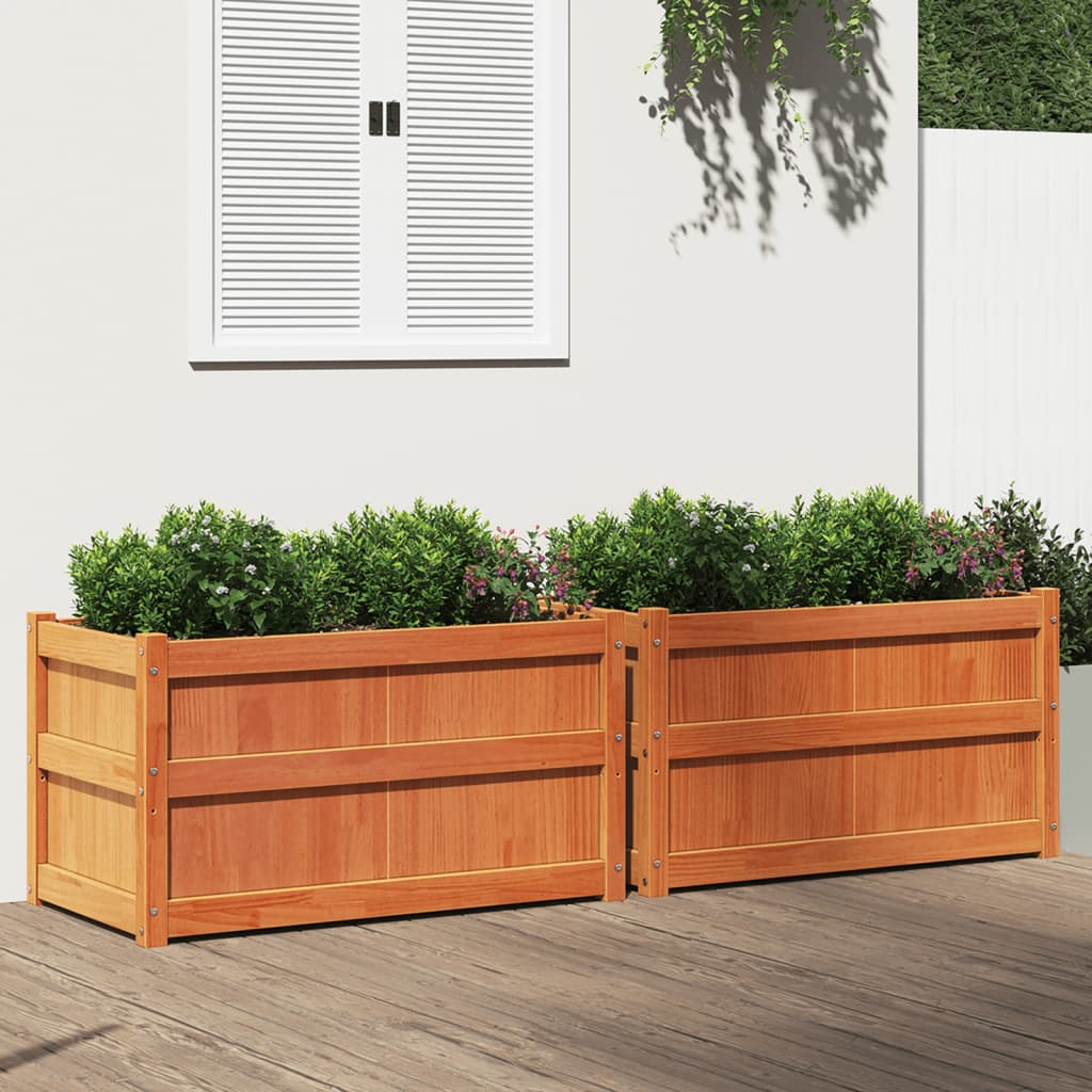 Vidaxl Plantadores 2 PC CM Pino Solid Pine Brown