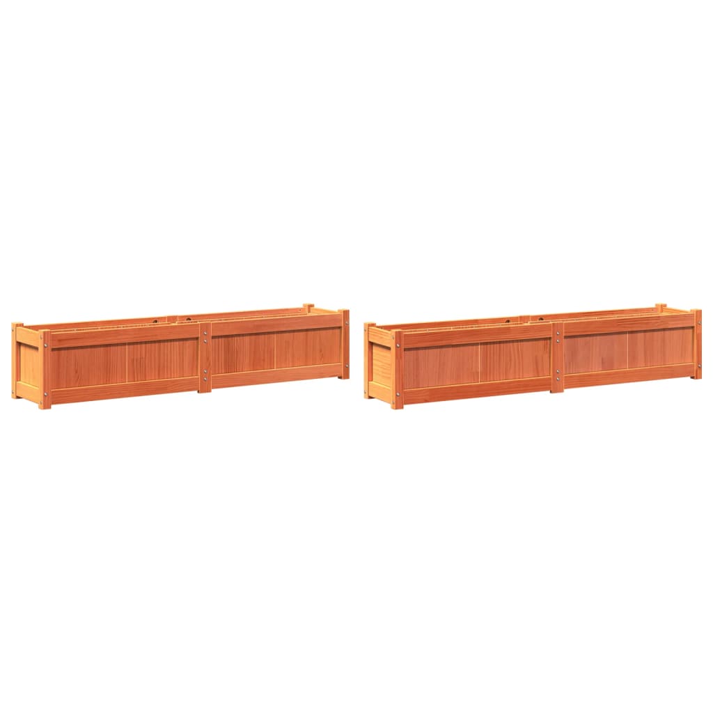 Vidaxl Fioterrs 2 PC CM Solid Pine Wash Brown