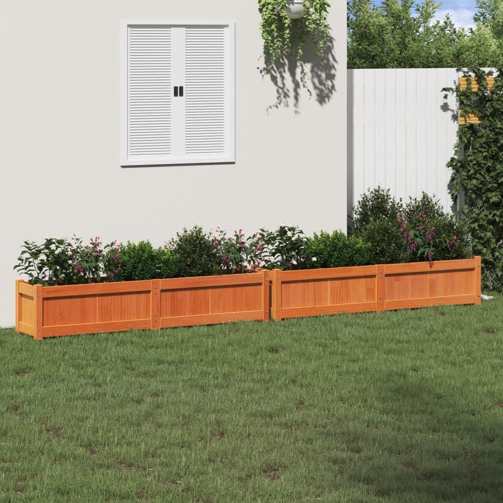 Vidaxl Fioterrs 2 PC CM Solid Pine Wash Brown