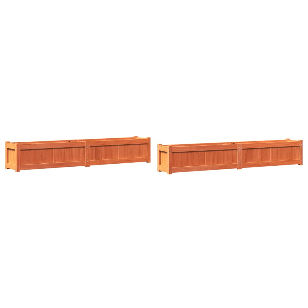 Vidaxl Fioterrs 2 PC CM Solid Pine Wash Brown