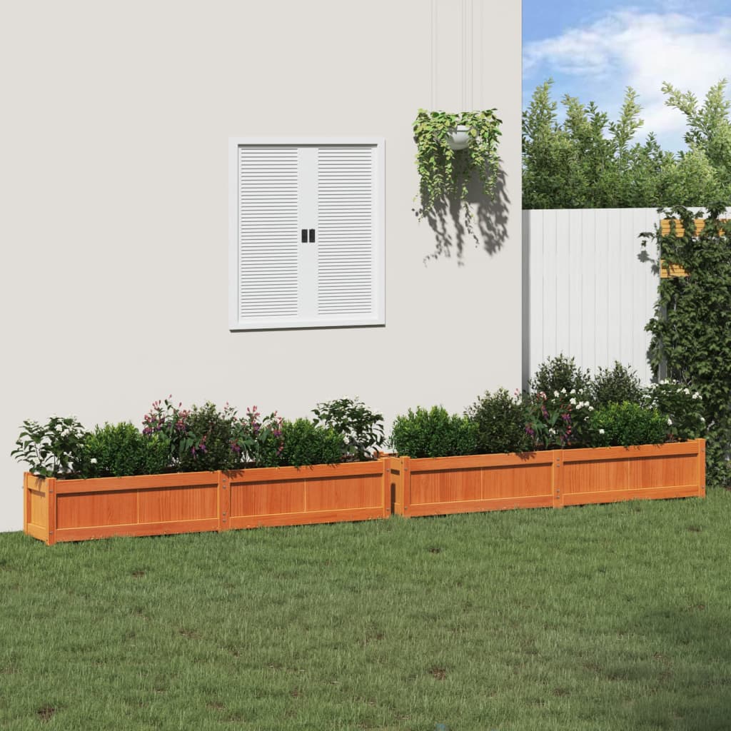Vidaxl Fioterrs 2 PC CM Solid Pine Wash Brown