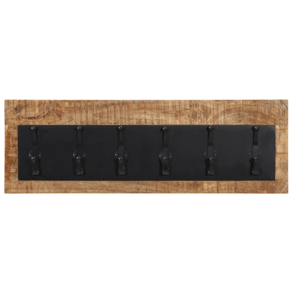 Rastrellino da parete Vidaxl con 6 ganci in legno di mango solido