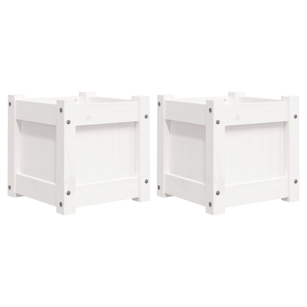 Vidaxl Fioterrs 2 PC CM Solid Pine White