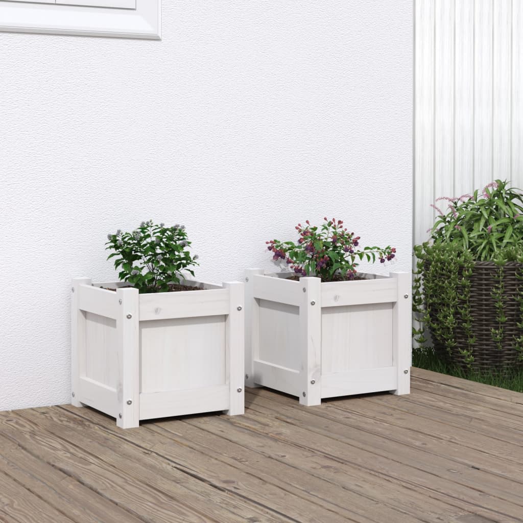 Vidaxl Fioterrs 2 PC CM Solid Pine White