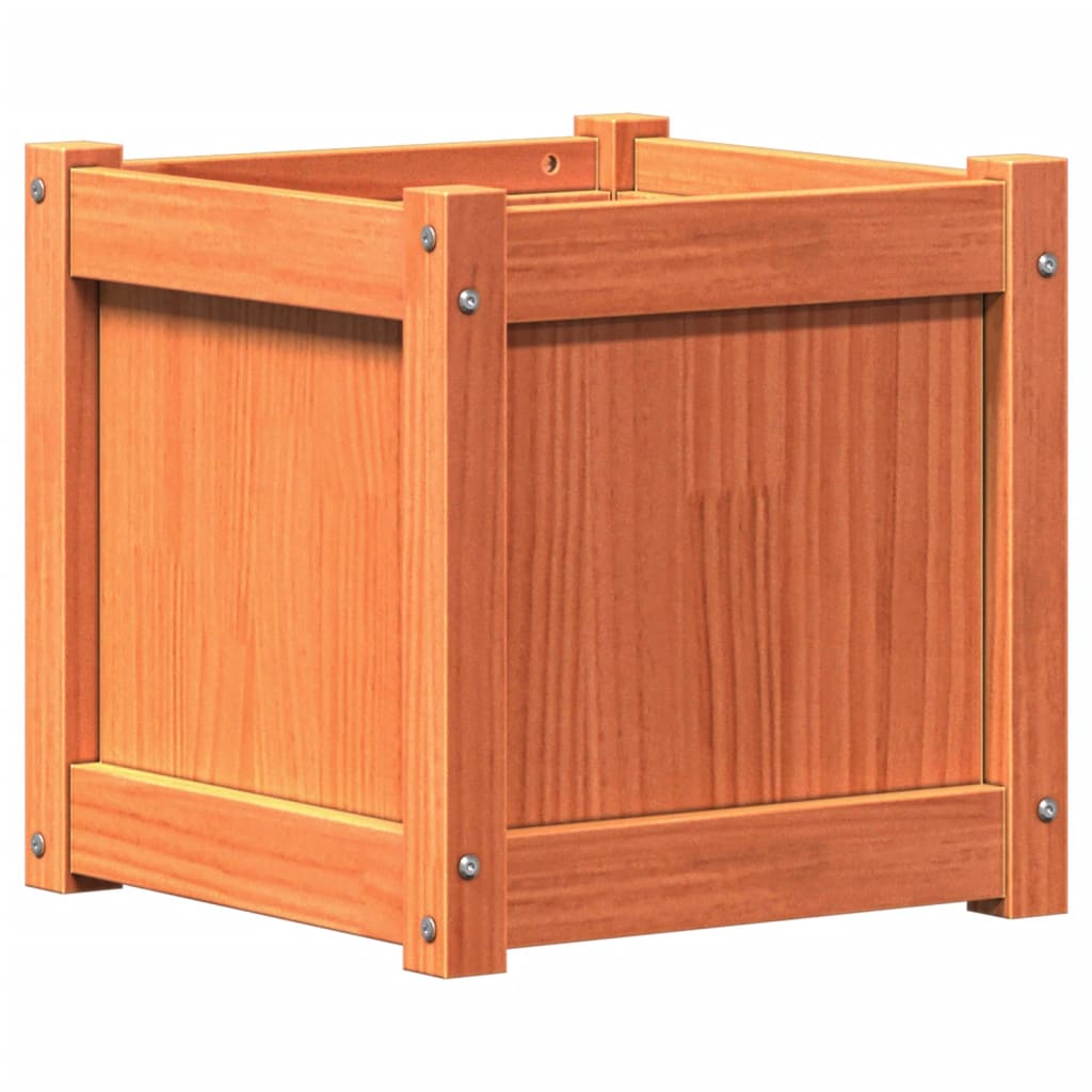 Vidaxl Planning Box 40x40x40 cm de pino sólido marrón