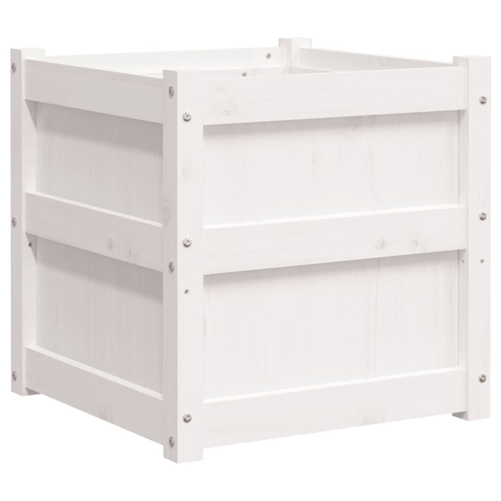 Casella di pianificazione Vidaxl 50x50x50 cm Pino solido bianco