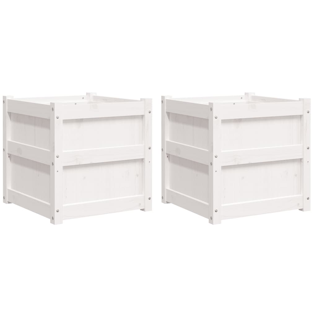 Vidaxl Fioterrs 2 PC CM Solid Pine White