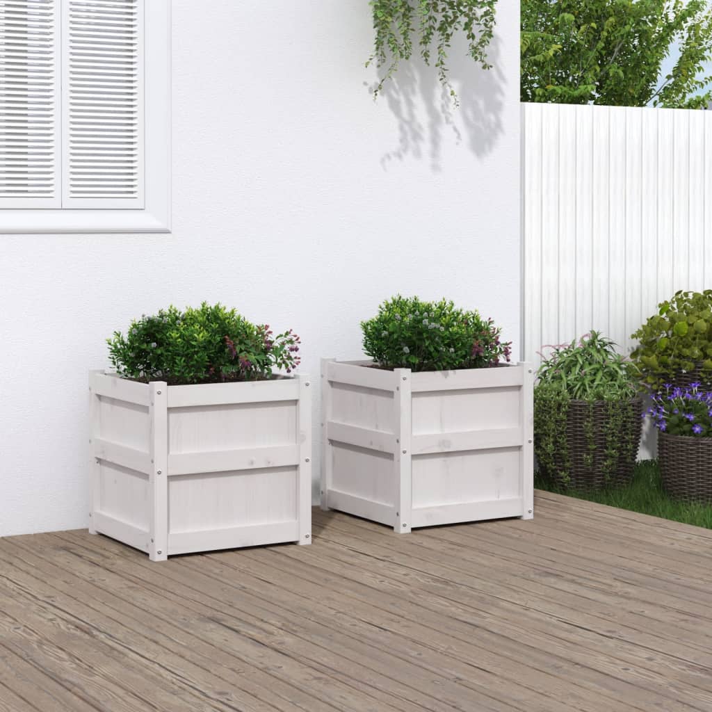 Vidaxl Fioterrs 2 PC CM Solid Pine White