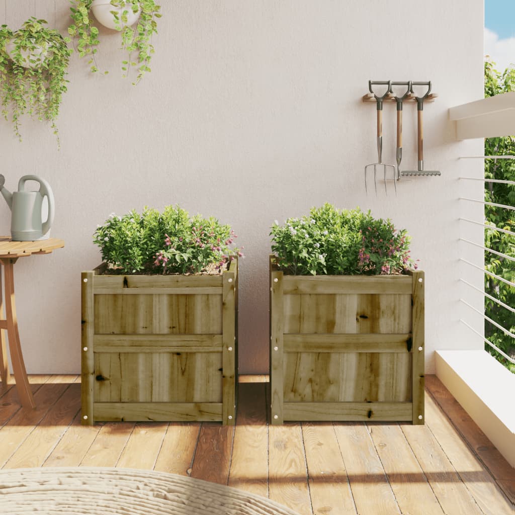 Vidaxl Plantadores 2 PC CM Madera impregnada