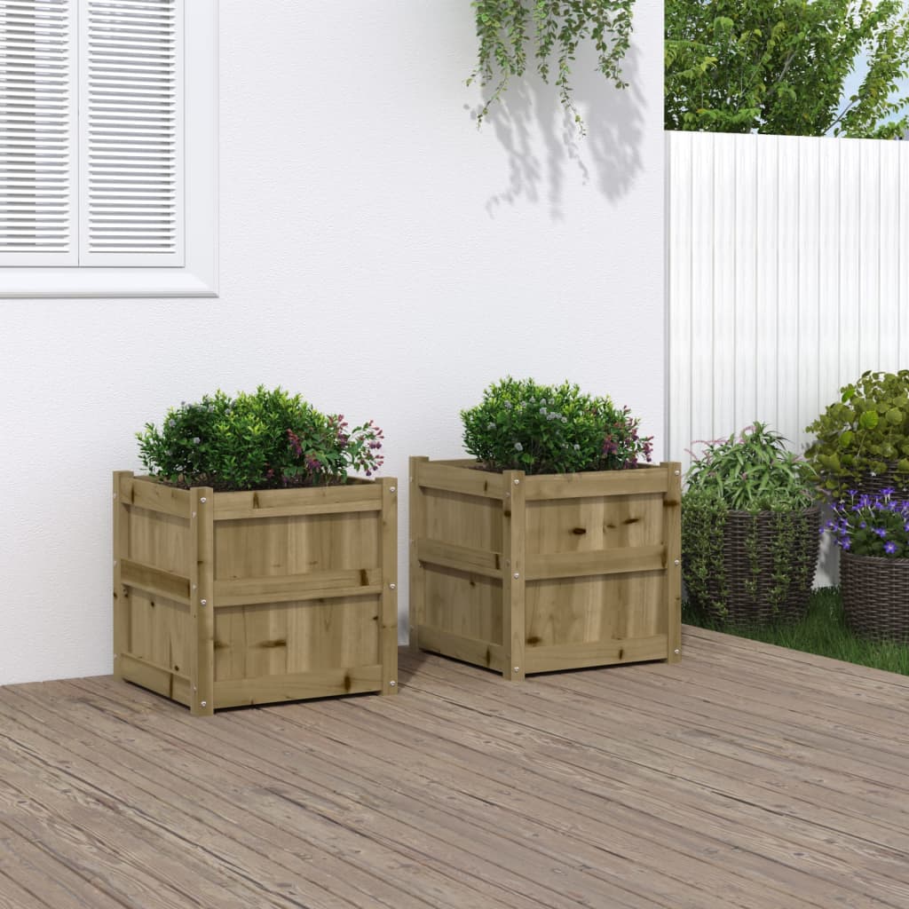 Vidaxl Plantadores 2 PC CM Madera impregnada