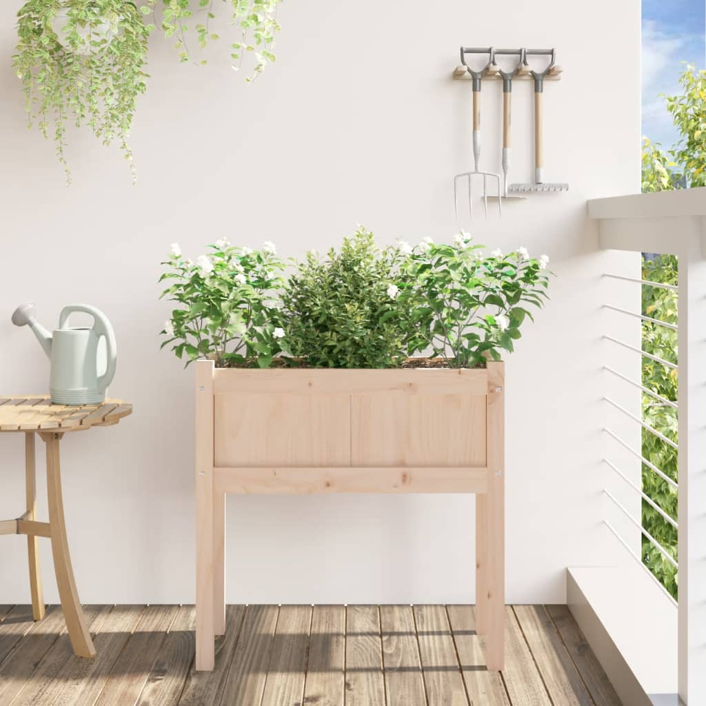 Vidaxl fioriera con gambe 70x31x70 cm pino solido