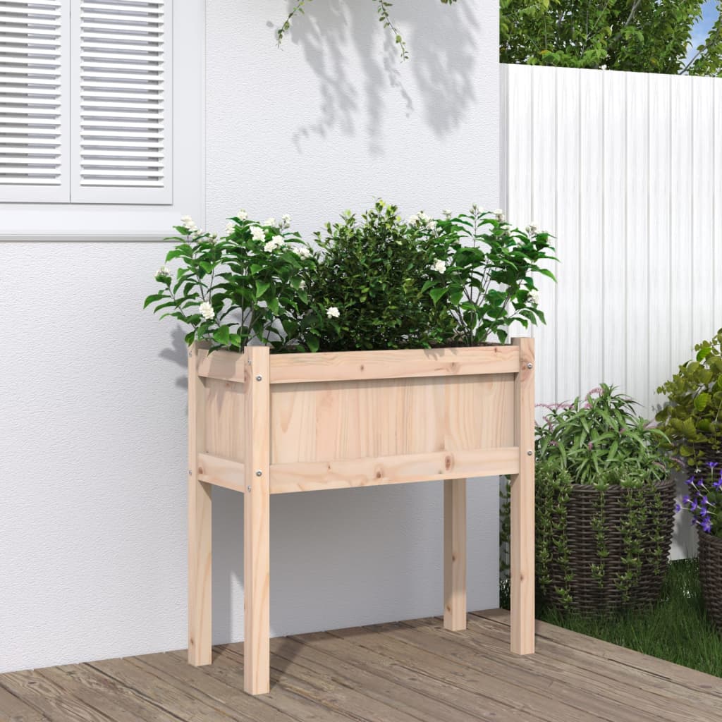 Vidaxl fioriera con gambe 70x31x70 cm pino solido