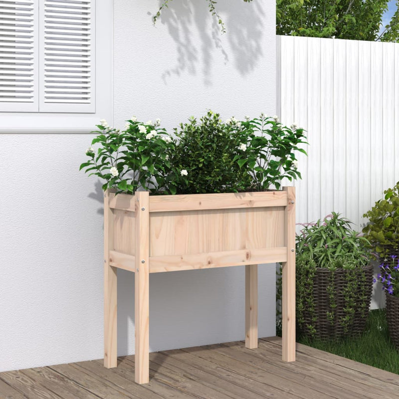Vidaxl fioriera con gambe 70x31x70 cm pino solido