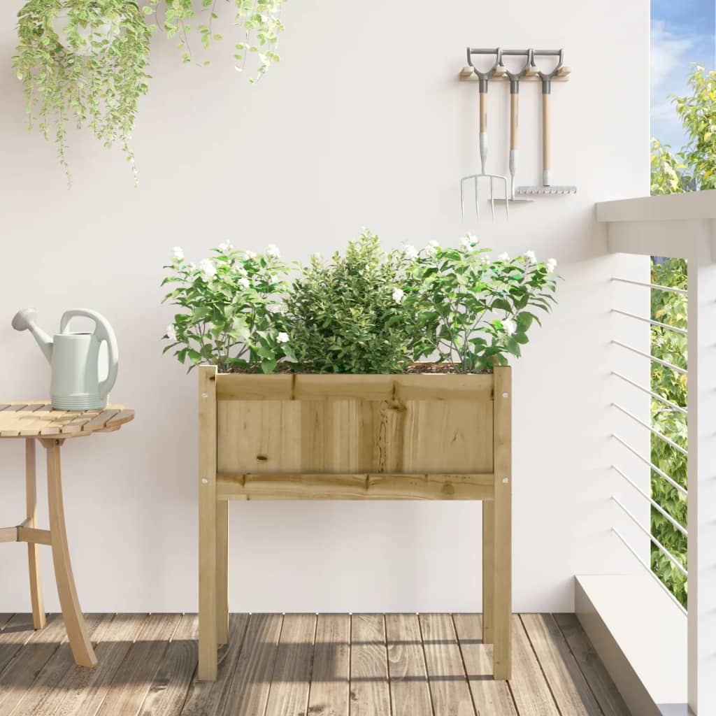 Plantilla Vidaxl con piernas 70x31x70 cm Pine impregnado