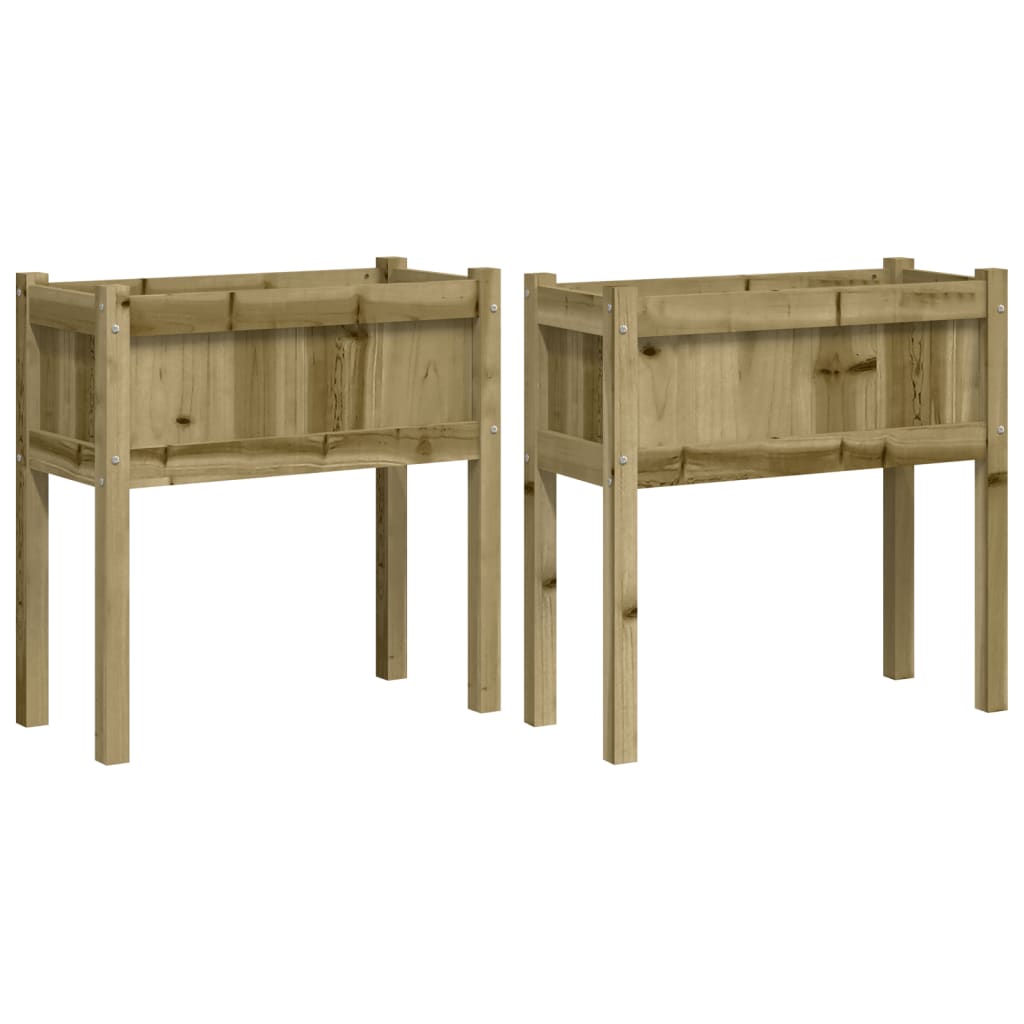 Vidaxl fioriere con gambe 2 pc cm legno impregnato