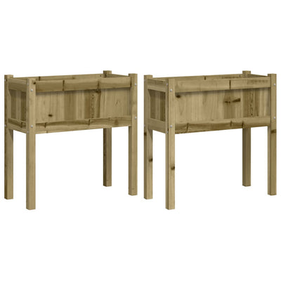 Vidaxl fioriere con gambe 2 pc cm legno impregnato