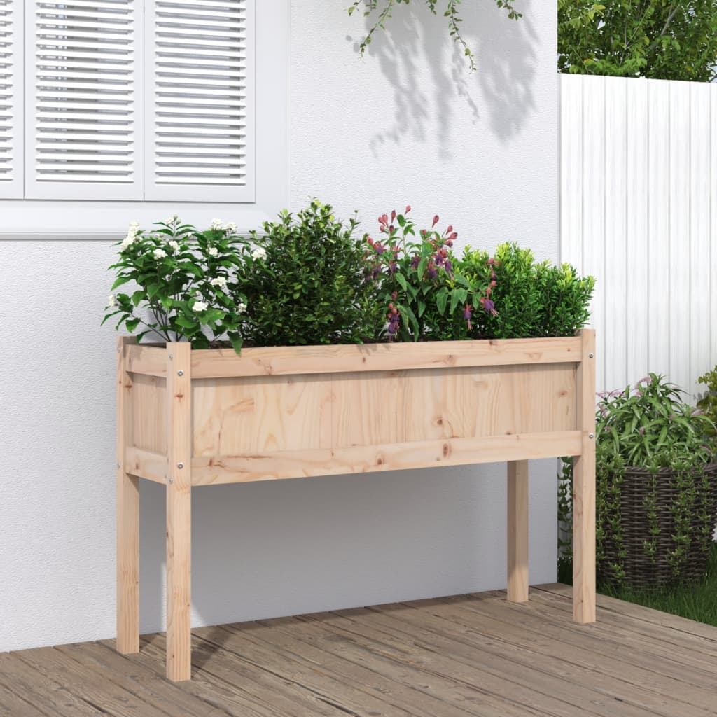 Vidaxl fioriera con gambe 110x31x70 cm pino solido